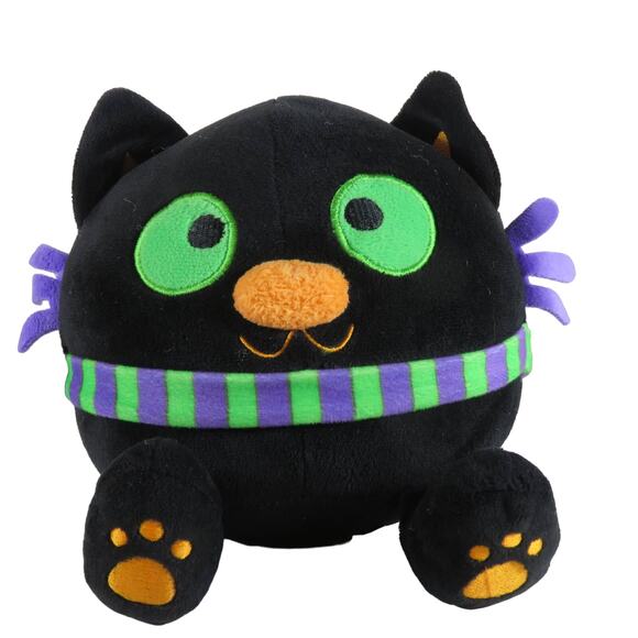 Black Cat Plush Toy Green Eyes Halloween Decor Stuffed Animal American Greetings - Picture 1 of 13